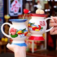 Tea Brewing Artifact Cup Funny Birthday Gift Spittoon Ceramic Cup Teapot Spoon Old-fashioned Jar Nostalgic NPIG