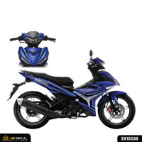 Team Decal Exciter 150 Mẫu MX Phá Cách | EX15038 | Tem Hình Dán Xe Máy Ex150 Đen Trắng Xanh Chống Nước Chống Bay Màu