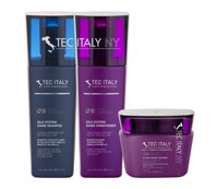 Tec Italy Sulfate Free Nourishing Pack: Silk System Shine Shampoo 10.1 Oz. + Silk System Shine Conditioner 10.1 Oz. + Hi Moisturizing Treatment 9.8...