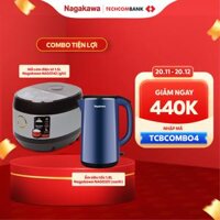 Techcombank - Combo TIỆN LỢI [ Nồi cơm điện tử 1.5L Nagakawa NAG0142 + Ấm siêu tốc 1.8L Nagakawa NAG0321 ]