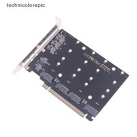 Technicolorepic 4 Cổng M.2 NVMe SSD sang PCIE X16M Key Ổ Cứng Chuyển Đổi Đầu Đọc Thẻ Mở Rộng TEC
