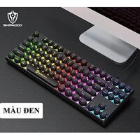 (Technologie - Màu đen) Bàn phím giả cơ SHIPADOO K87 nút tròn với thiết kế mini nhỏ gọn có đèn led 7 màu cực đẹp