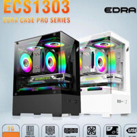 (Techroom_Việt Nam) Vỏ Case máy tính EDRA ECS1303 Mặt kính cường lực (M-ATX/Mid Tower, Không Kèm Fan)