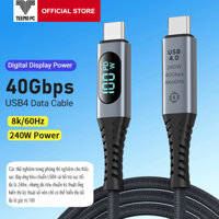 Teemo PC Cáp Sạc USB-C to C Chuẩn USB4 Truyền Dữ Liệu 40gbps Hình Ảnh 8K 60Hz Sạc PD Max 240w Thunderbolt 3 4 New