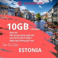 [TELEBOX] Sim Du Lịch ESTONIA 4G tốc độ cao MIỄN PHÍ tốc độ 3GB không giới hạn trong 30 ngày