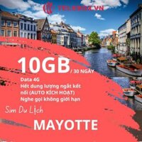 [TELEBOX] Sim Du Lịch MAYOTTE 4G tốc độ cao MIỄN PHÍ tốc độ 3GB không giới hạn