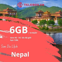 [TELEBOX] Sim Du Lịch NEPAL 4G tốc độ cao MIỄN PHÍ tốc độ 3GB không giới hạn