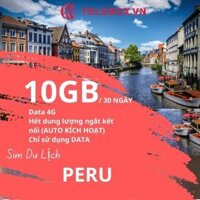 [TELEBOX] Sim Du Lịch PERU 4G tốc độ cao MIỄN PHÍ tốc độ 3GB không giới hạn dung lượng