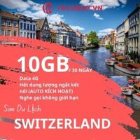 [TELEBOX] Sim Du Lịch THỤY SĨ 4G tốc độ cao MIỄN PHÍ tốc độ 3GB không giới hạn