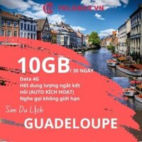 [TELEBOX] Sim Du Lịch GUADELOUPE 4G tốc độ cao MIỄN PHÍ tốc độ 3GB không giới hạn trong 30 ngày