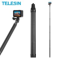 Telesin 116cm Sợi Carbon Monopod Selfie Stick Mở Rộng 1 / 4 Vít Cho GoPro Hero 13 12 11 10 9 8 7 Insta360 Osmo Camera Hành Động