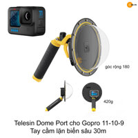 Telesin Dome Port Gopro 11-10-9 Tay cầm lặn biển sâu 30m