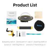 Telesin Dome Port Lặn 30m Vụ thở không thấm nước cho GoPro Hero 11 10 9 Black Hero 8 7 6 Camera Trigger Kích hoạt Mái vòm Màu sắc cho GoPro 8