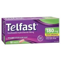 Telfast Hayfever Allergy Relief 180mg Antihistamine Tablets Non-Drowsy - 10 Pack