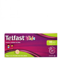 Telfast Kids Fexofenadin 30mg (1 vỉ x 10 viên/Hộp)