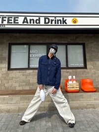 Teli Workwear Washed Contrast Color All-Match Jacket Nam Nữ Thời Trang Áo Khoác Hợp Thời Trang