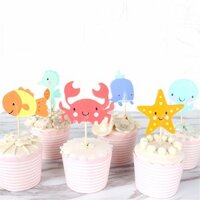 Tem cắm bánh cupcake tôm cá Undersea topper tcl68 - Lựa chọn 3