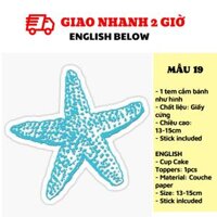 Tem cắm bánh tiên cá biển xanh - Mermaid cupcake toppers tcl37 - Mẫu 19