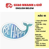 Tem cắm bánh tiên cá biển xanh - Mermaid cupcake toppers tcl37 - Mẫu 41