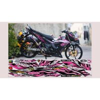 TEM CHẾ LỬA SONIC HỒNG ĐEN DÁN XE SONIC FULL ĐEN