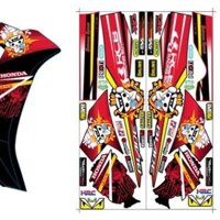 Tem Chế - Tem Wave Blade 110 Đỏ Đen Logo Racing Boy  - Decal In Chất Lượng