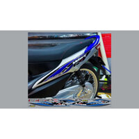 tem chế Wave 100 màu xám bạc phối xanh- tem in vi tính cao cấp