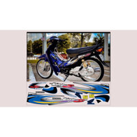 tem chế Wave nhỏ S110 đen xanh- Tem decal 3 lớp