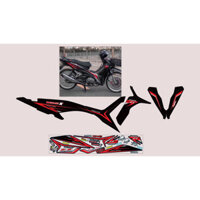 tem chế Wave Rsx Fi màu đen đỏ- Tem decal 3 lớp