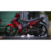Tem chế xe Exciter 2010 đỏ đen- Tem decal 3 lớp