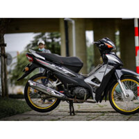 Tem chế xe Wave 110 đen bóng 125i - Tem decal 3 lớp