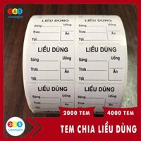 Tem chia liều T.HUỐC - Tem dán liều dùng có sẵn, nhận in theo yêu cầu