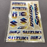 Tem chữ nổi titan dành cho xe máy Suzuki Satria
