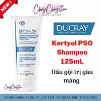 (TEM CTY) Ducray Kertyol PSO Shampoo 125mL - Dầu Gội Đầu Cho Gàu Mảng