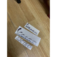 Tem dán chữ nổi sườn sau xe Vespa Lx 150 (màu trắng ) nhựa abs dẻo zin theo xe chính hãng piagio