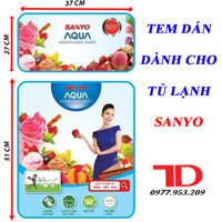 Tem dán dành cho tủ lạnh SANYO - Mẫu 5