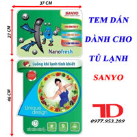 Tem dán dành cho tủ lạnh SANYO - Mẫu 1