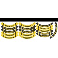 Tem dán full vành dán mọi loại xe màu vàng đen, tem trùm mâm xe máy 16 miếng full 2 bánh trước sau. Decal vành