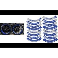 Tem dán full vành xe exciter xanh xám, tem mâm trùm xe máy 16 miếng full 2 bánh trước sau. Decal trùm vành
