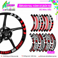 Tem Dán Mâm, Vành Bản Full Mẫu Power Sport I01I Decal Dán Mâm Vành Chất Liệu Tốt Cán Màng Bảo Vệ Chông Nước Bền Màu