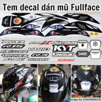 Tem dán mũ bảo hiểm Fullface màu đen cacbon