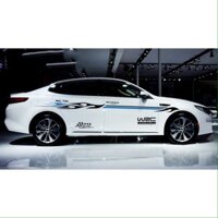 Tem dán sườn xe ô tô phong cách thể thao Xanh Đen,team Decal oto,tặng kèm tem chứ kí theo yêu cầu hoặc tem nắp bình xăng