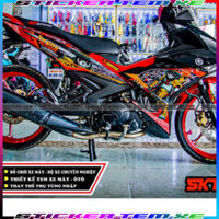 Tem Dán tem rời exciter 150 đen đỏ gấu panda Logo Nhãn dán