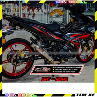 Tem Dán tem rời exciter đen đỏ mxking Logo