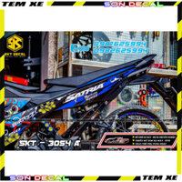 Tem Dán tem rời satria đen xanh samurai Logo