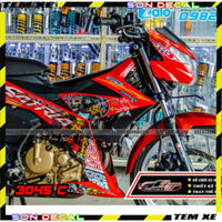 Tem Dán tem rời satria đỏ đen trắng gấu panda Logo