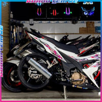 Tem Dán Tem Rời Sonic Trắng Tím Mẫu Lửa Decal 3 Lớp Cao Cấp Chống Nước Nhãn Dán