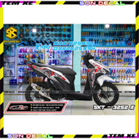 Tem Dán tem rời vario trắng đen đỏ samurai cô gái 325a Logo