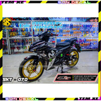 Tem Dán tem rời xe exciter 155 đen bạc movistar Logo