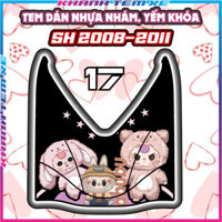 Tem dán trang trí chống trầy yếm nhựa nhám xe SH 2008-2011 baby three natra nhãn dán sticker