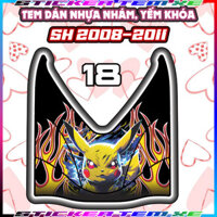 Tem dán trang trí chống trầy yếm nhựa nhám xe SH 2008-2011 baby three natra nhãn dán sticker